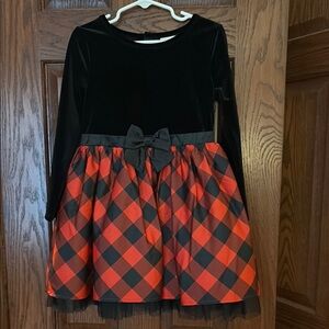 Cat & Jack (Size XS 4/5) Black and Red Buffalo Plaid Holiday Dress